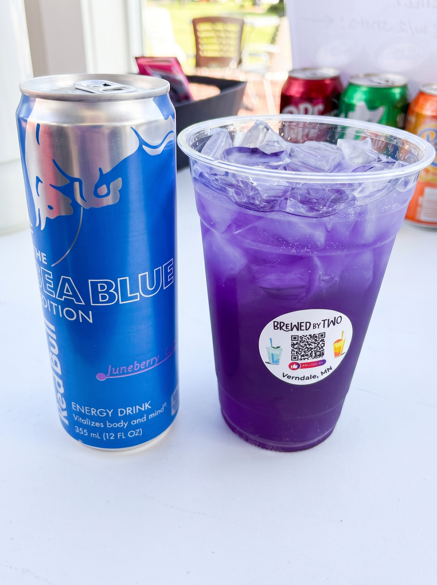 Juneberry Red Bull Infusion in a Brewed by Two cup